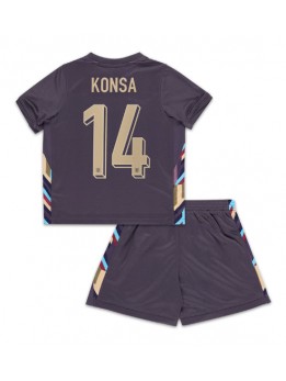 England Ezri Konsa #14 Replika Borta Kläder Barn EM 2024 Kortärmad (+ byxor)